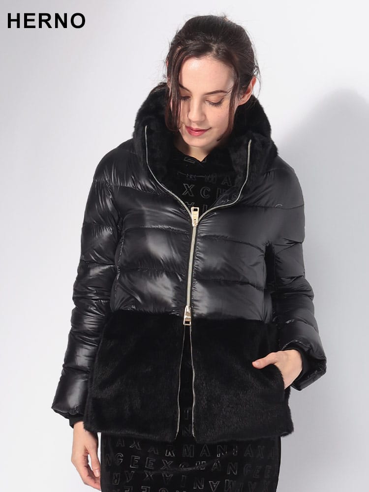 HERNO (ヘルノ) フェイクファー フルジップ ダウンジャケット HRLPI001933D レディース