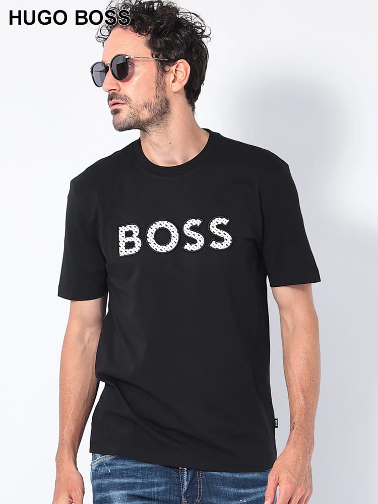 HUGO BOSS (ヒューゴボス) 刺繍×プリント ロゴ クルーネック 半袖 Tシャツ HB50521520 メンズ