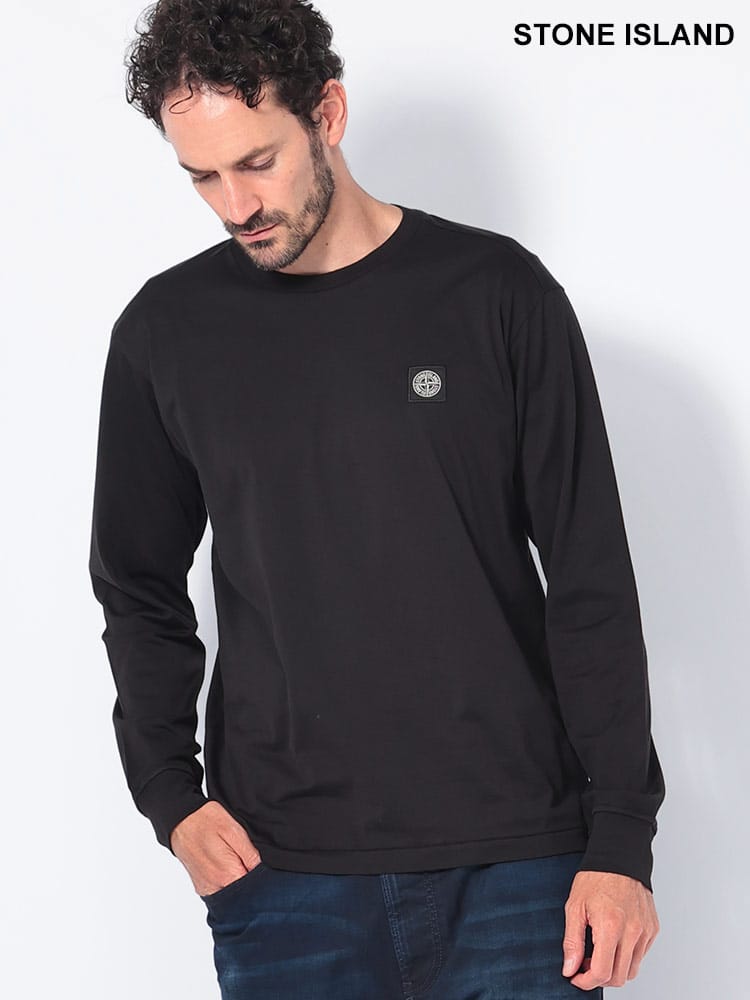 STONE ISLAND (ストーンアイランド) 胸ロゴ クルーネック 長袖 Tシャツ SI811522713 メンズ