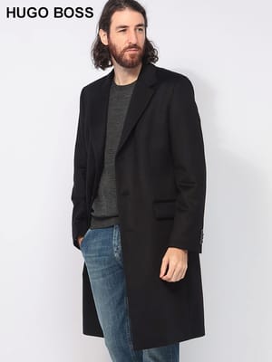 HUGO BOSS (ヒューゴボス) メンズ チェスターコート カシミヤ混 
