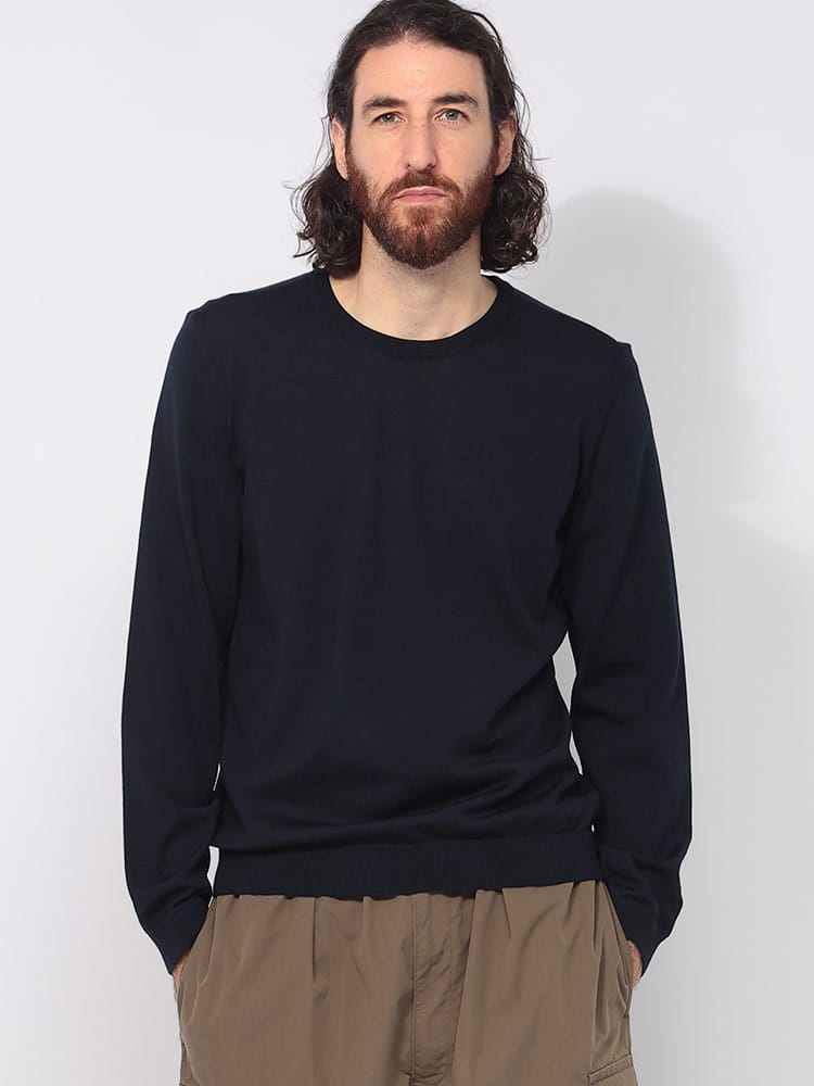 HUGO BOSS (ヒューゴボス) ウール スリムフィット クルーネック ニット 