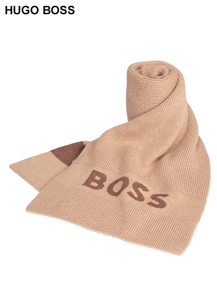 HUGO BOSS (ヒューゴボス) ロゴ リブニット マフラー HB50524391 メンズ