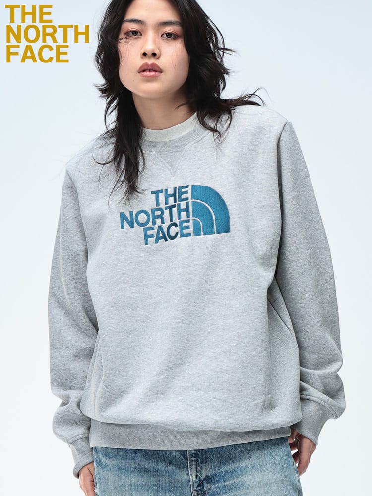 THE NORTH FACE (ザ ノースフェイス) 裏起毛 ロゴ刺繍 クルーネック 