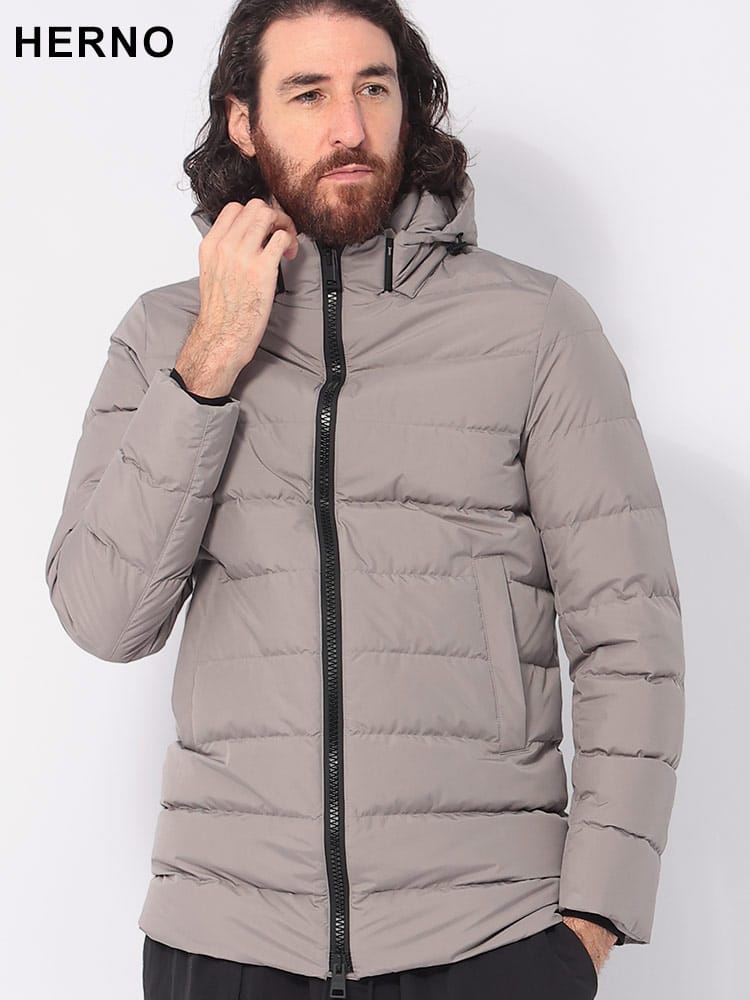 HERNO (ヘルノ) GORE-TEX INFINIUM WINDSTOPPER フード着脱 撥水 ダウンブルゾン LAMINAR M HRPI119UL11106 メンズ