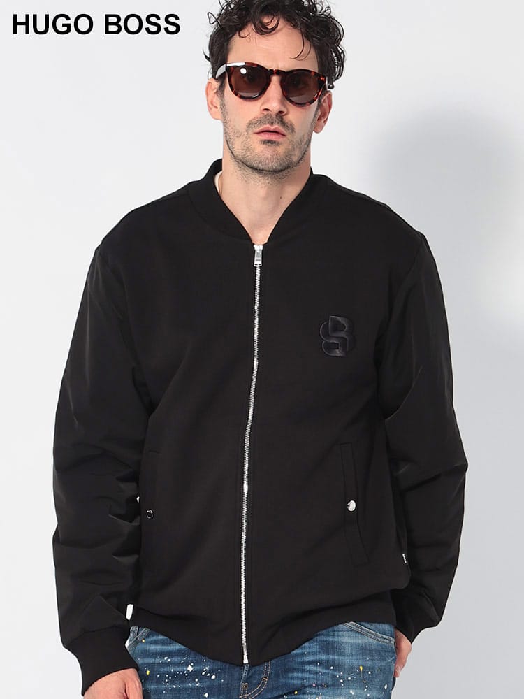 HUGO BOSS (ヒューゴボス) スウェット 袖切替 ジップアップ ジャケット 
