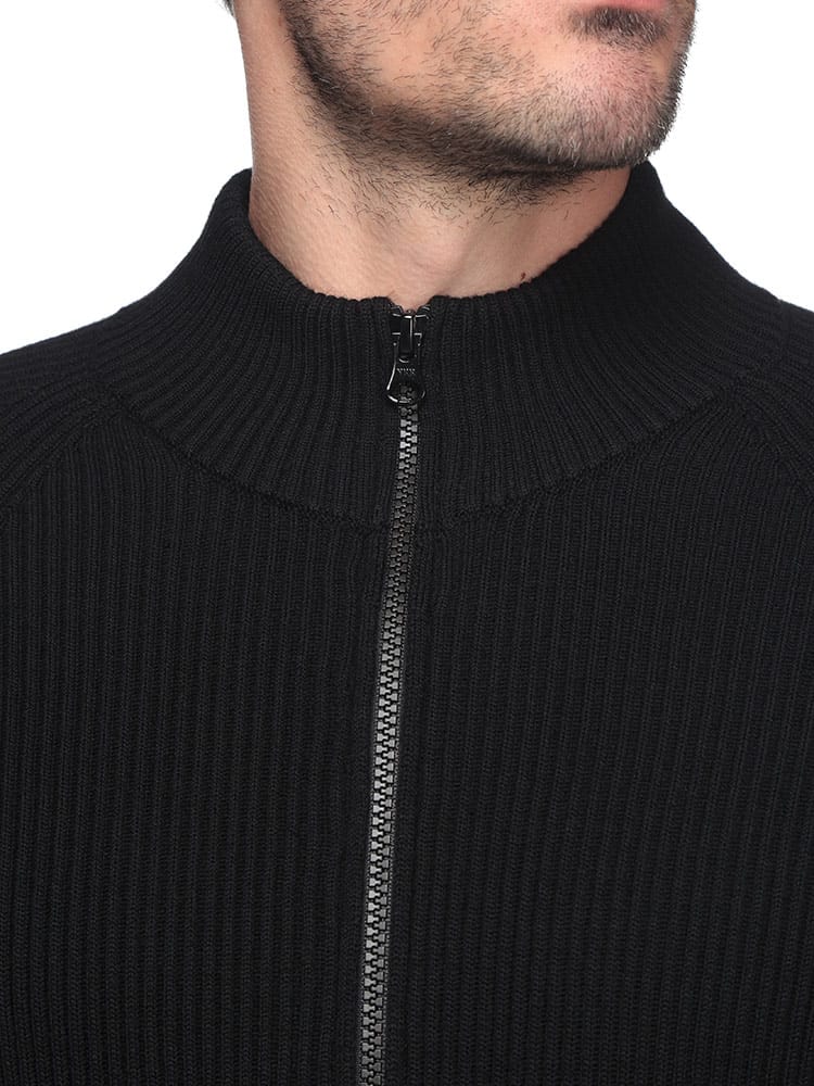 STONE ISLAND (ストーンアイランド) ウール リブ編み フルジップ 