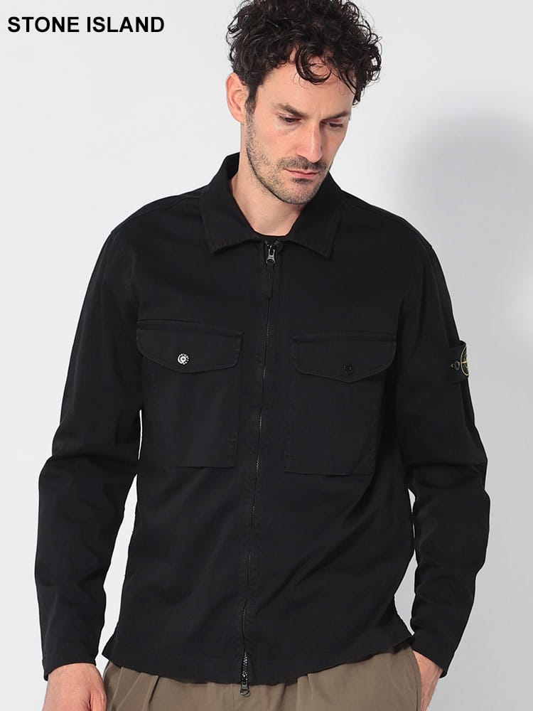 STONE ISLAND (ストーンアイランド) オーガニックコットン ダブルジップ オーバーシャツ SI811512808 メンズ