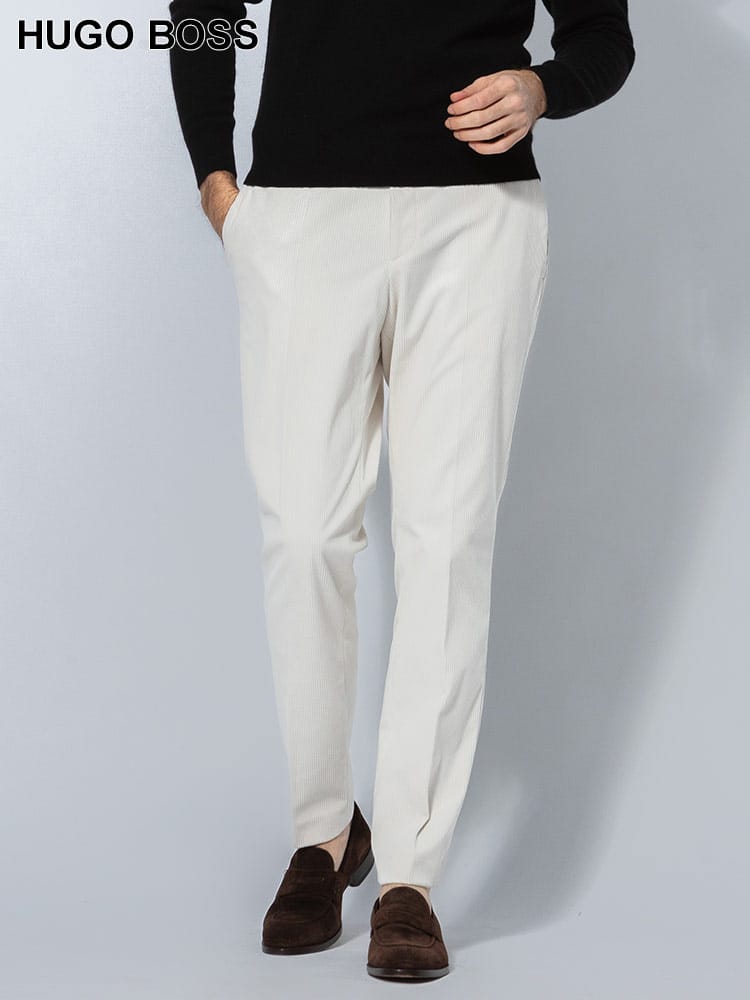 HUGO BOSS (ヒューゴボス) セットアップ対応 ストレッチ コーデュロイ ノータックパンツ HBGENIU10263937 メンズ
