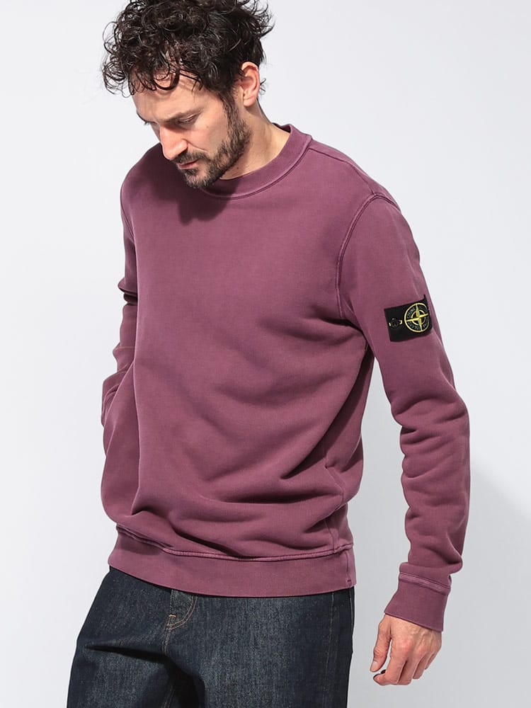 STONE ISLAND (ストーンアイランド) 裏毛 ガーメントダイ加工 クルーネック スウェットシャツ SI811561241 メンズ