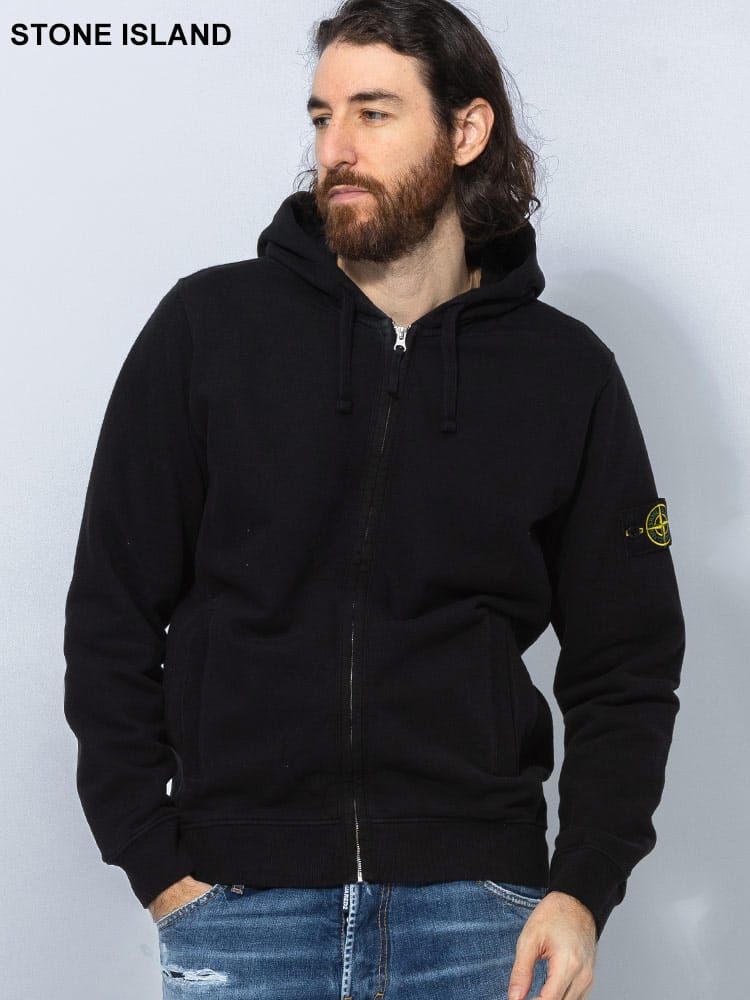 STONE ISLAND (ストーンアイランド) 裏起毛 ロゴパッチ フルジップ 