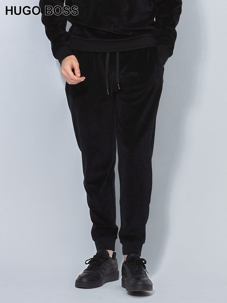 HUGO BOSS (ヒューゴボス) セットアップ対応 ベロア ロゴ刺繍 ジョガーパンツ HB50527400 メンズ