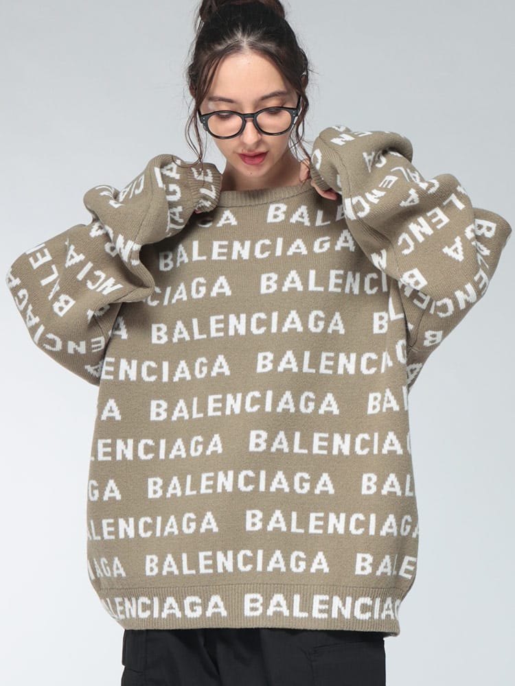BALENCIAGA (バレンシアガ) レディース ニット 長袖 ウール ナイロン混 