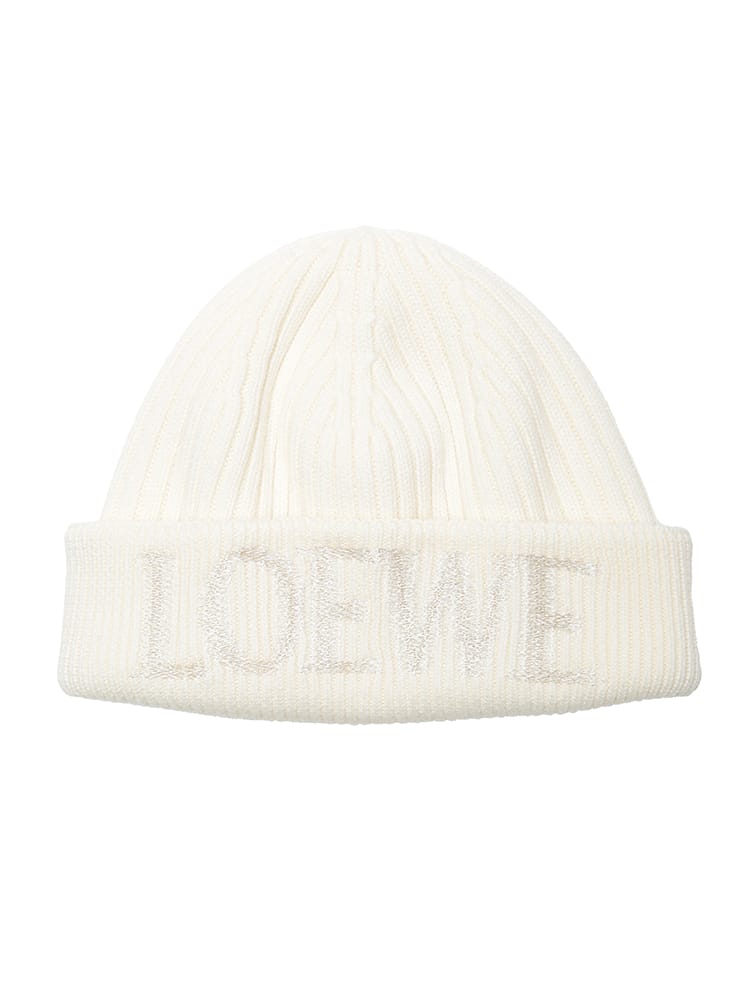 LOEWE (ロエベ) ロゴ ウール リブ ニットキャップ LELF540257X23 レディース