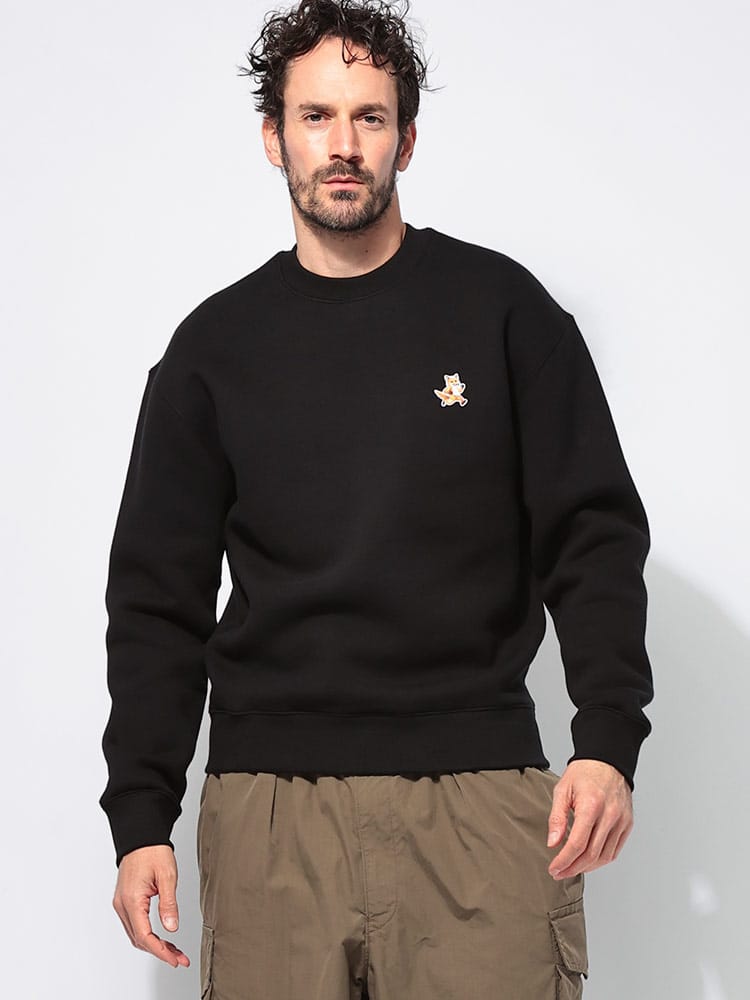 Maison Kitsune (メゾン キツネ) 裏起毛 フォックス刺繍 クルーネック スウェットシャツ KNNM00313KM0307 メンズ