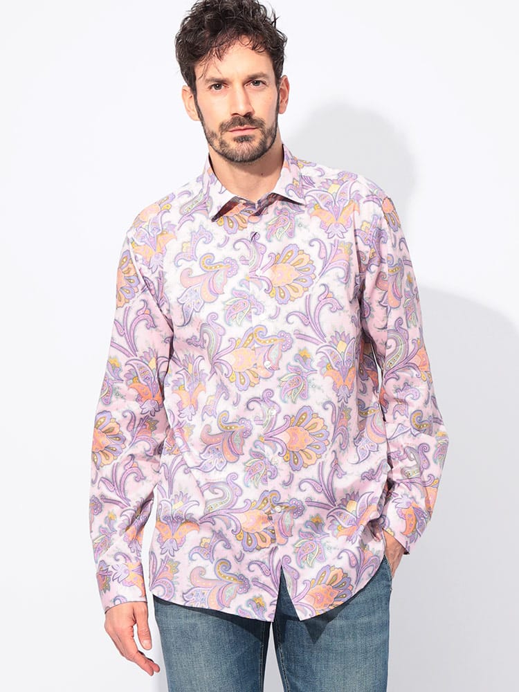 ETRO (エトロ) 綿100％ ペイズリー柄 長袖 シャツ ETMRIB0001SA5F2 メンズ