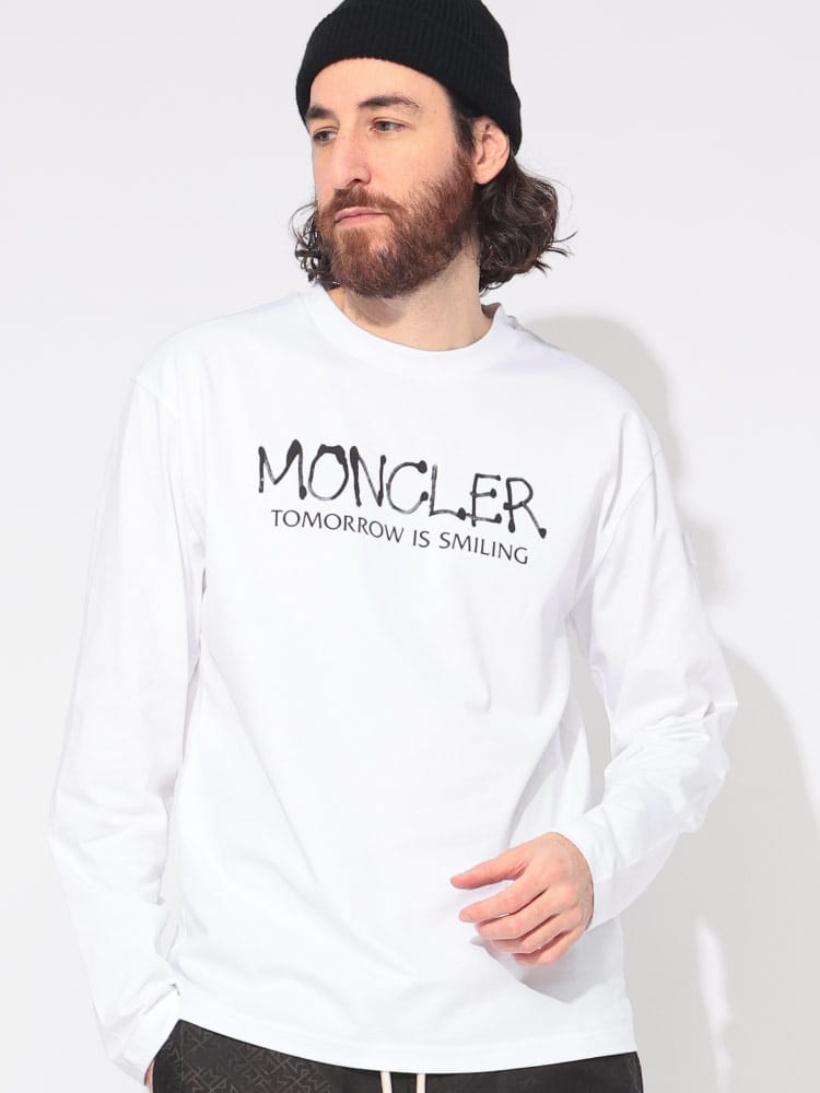 MONCLER (モンクレール) 水性ロゴプリント クルーネック 長袖 Tシャツ MC8D0000589AJS メンズ