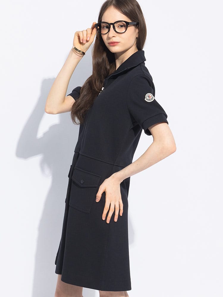MONCLER (モンクレール) ジップ ポケット 半袖 ワンピース MCL8I00012899V9 レディース