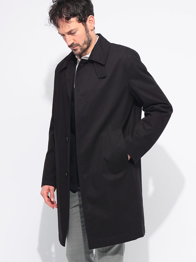 HUGO BOSS (ヒューゴボス) コットン シングル ステンカラーコート 