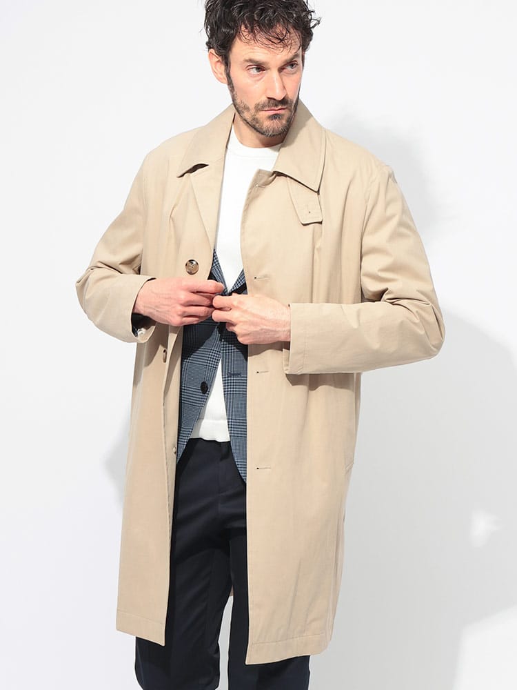 HUGO BOSS (ヒューゴボス) コットン シングル ステンカラーコート 
