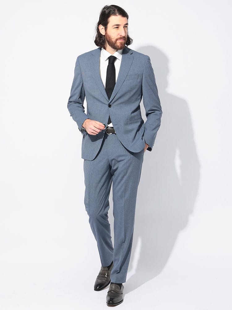 HUGO BOSS (ヒューゴボス) ストレッチウール シングル ノータック スーツ HBHG10269499 メンズ