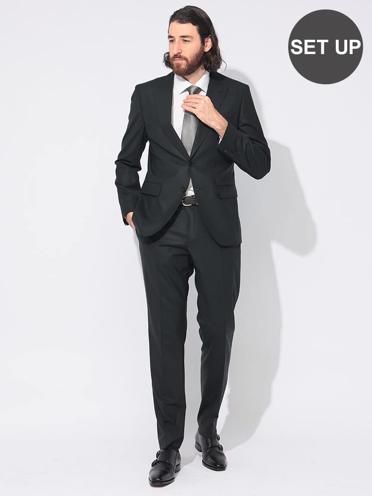 HUGO BOSS (ヒューゴボス) ストレッチウール シングル ノータック スーツ SLIMFIT HBHG10269019 メンズ