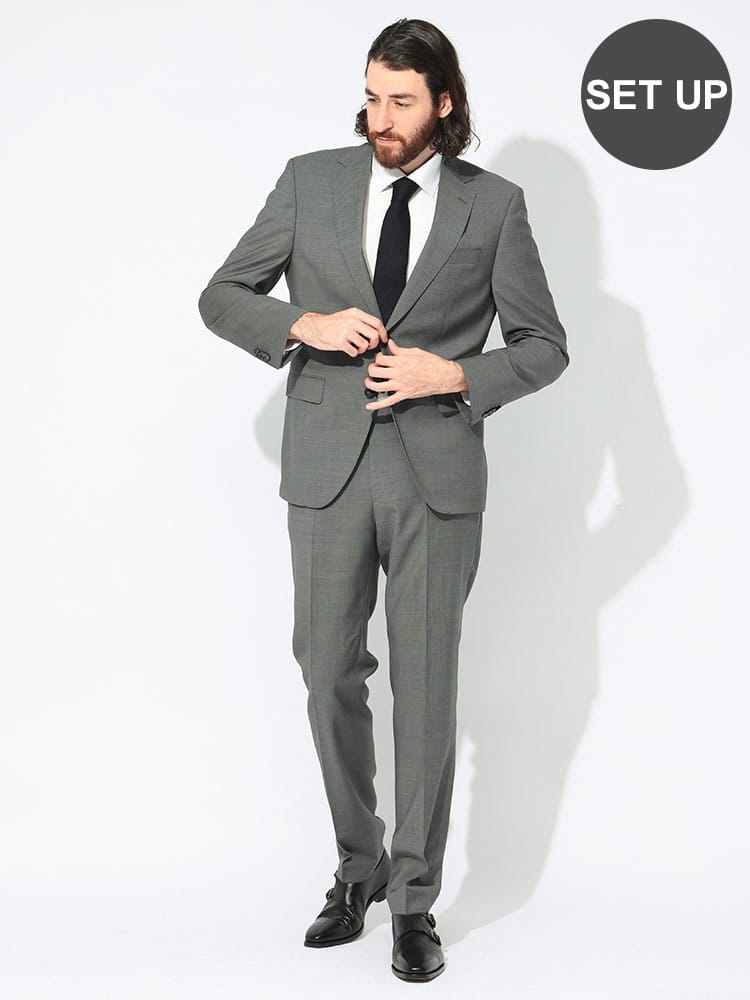 HUGO BOSS (ヒューゴボス) ナチュラルストレッチ ウール シングル ノータック スーツ HBJE10269056 メンズ