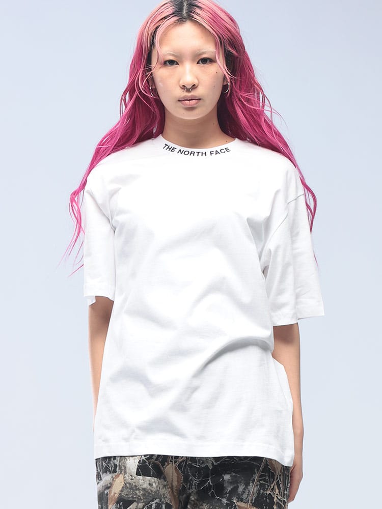 THE NORTH FACE (ザ ノースフェイス) ネックロゴ バックライン クルーネック 半袖 Tシャツ NF0A87DD