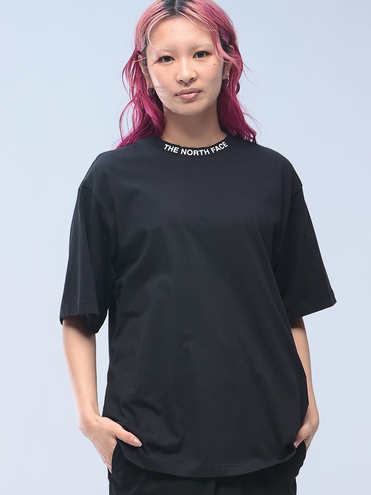 THE NORTH FACE (ザ ノースフェイス) ネックロゴ バックライン クルーネック 半袖 Tシャツ NF0A87DD