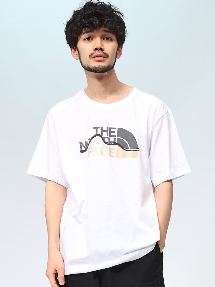 THE NORTH FACE (ザ ノースフェイス) マウンテンラインロゴ クルーネック 半袖 Tシャツ NF0A87NT
