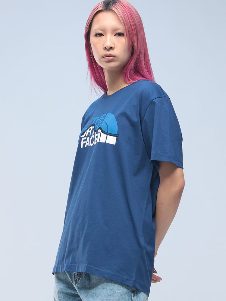 THE NORTH FACE (ザ ノースフェイス) マウンテンラインロゴ クルーネック 半袖 Tシャツ NF0A87NT