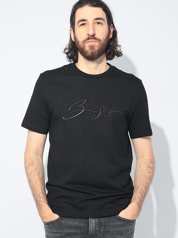 HUGO BOSS (ヒューゴボス) スクリプトロゴ刺繍 クルーネック 半袖 Tシャツ HB50531309 メンズ