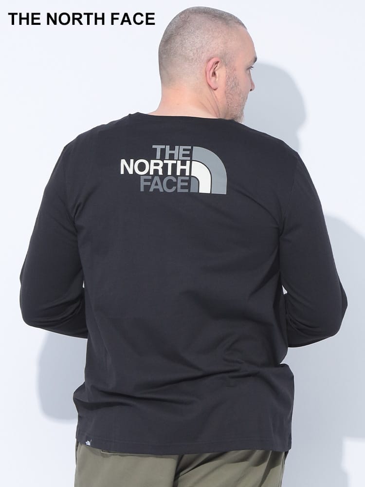 THE NORTH FACE (ザ ノースフェイス) バックロゴ クルーネック イージー 長袖 Tシャツ 大きいサイズ メンズ