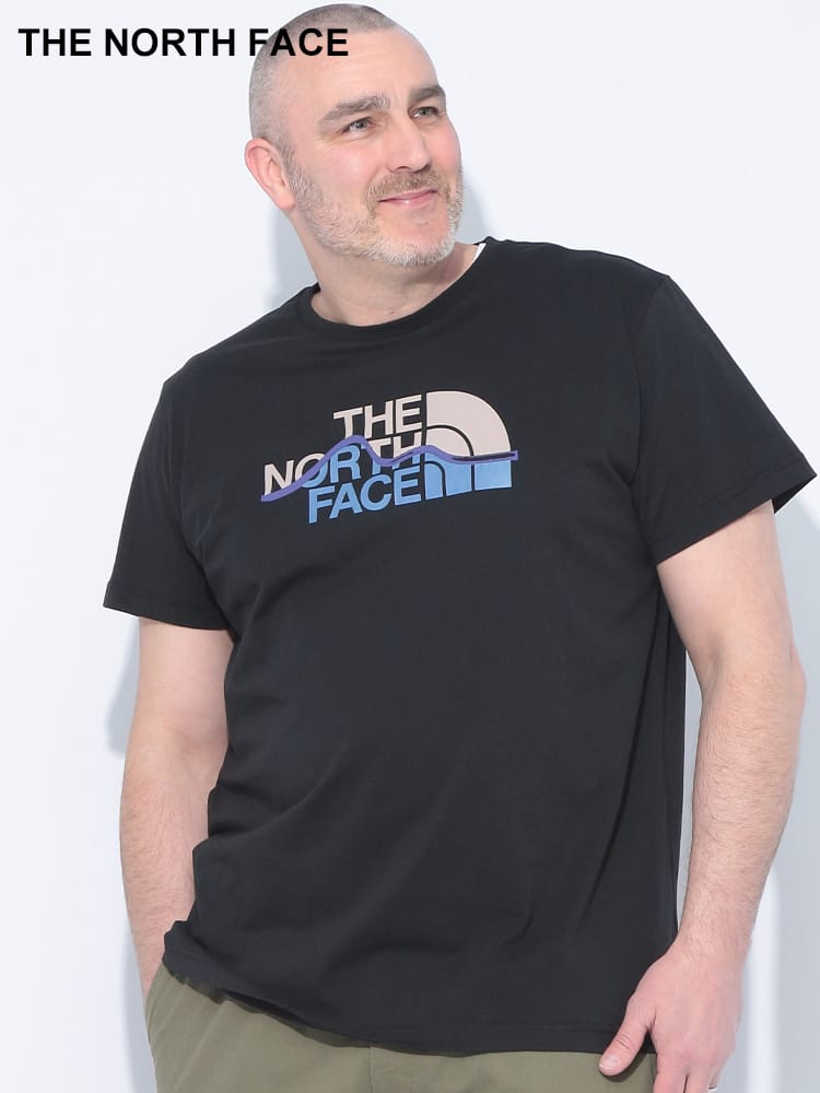 【WEB先行値下げ】THE NORTH FACE (ザ ノースフェイス) マウンテンラインロゴ クルーネック 半袖 Tシャツ 大きいサイズ メンズ