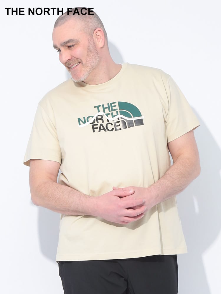 【WEB先行値下げ】THE NORTH FACE (ザ ノースフェイス) マウンテンラインロゴ クルーネック 半袖 Tシャツ 大きいサイズ メンズ