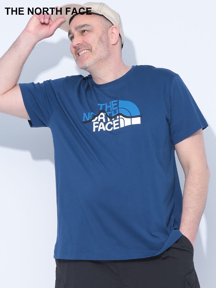 【WEB先行値下げ】THE NORTH FACE (ザ ノースフェイス) マウンテンラインロゴ クルーネック 半袖 Tシャツ 大きいサイズ メンズ