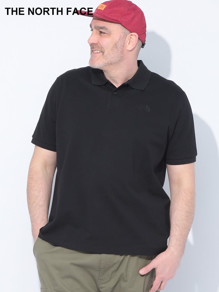 【WEB先行値下げ】THE NORTH FACE (ザ ノースフェイス) ワンポイントロゴ刺繍 レギュラー 半袖 ポロシャツ 大きいサイズ メンズ