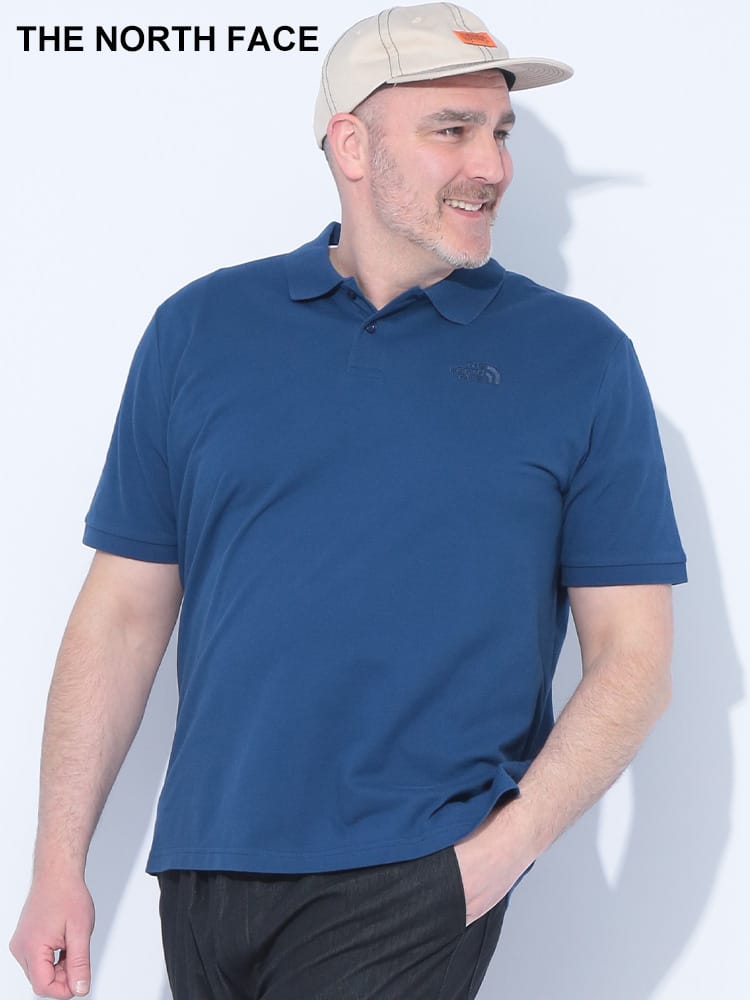 【WEB先行値下げ】THE NORTH FACE (ザ ノースフェイス) ワンポイントロゴ刺繍 レギュラー 半袖 ポロシャツ 大きいサイズ メンズ