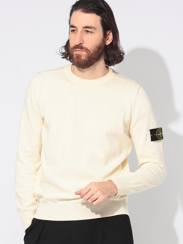 STONE ISLAND (ストーンアイランド) 袖ロゴ クルーネック ニット SOFT 