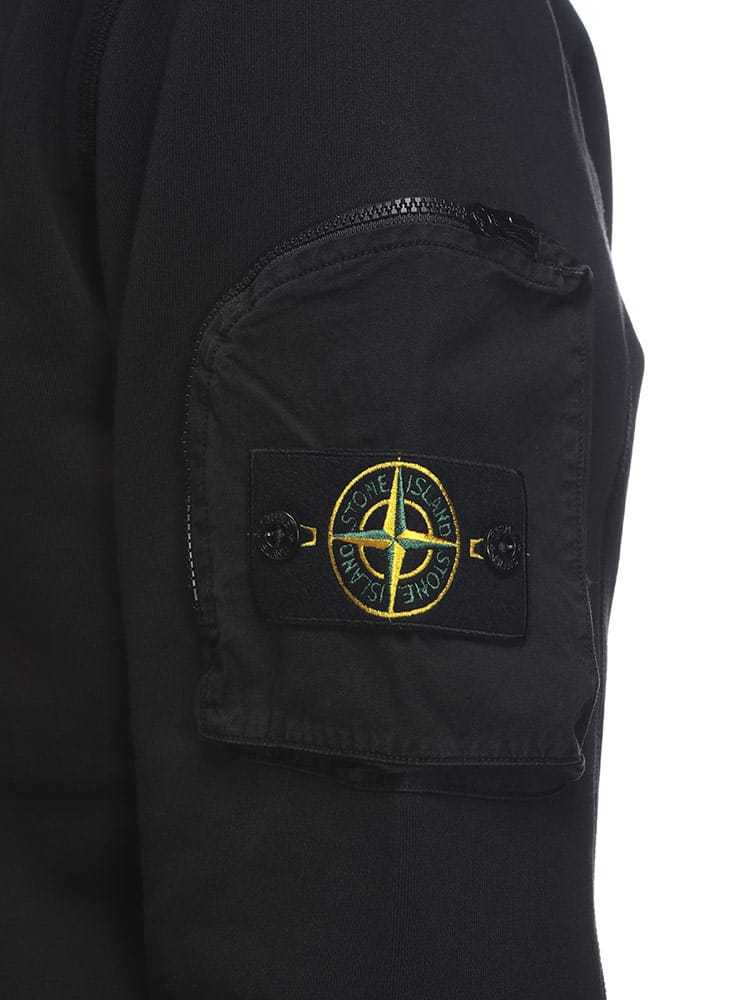 STONE ISLAND (ストーンアイランド) ジップポケット クルーネック 