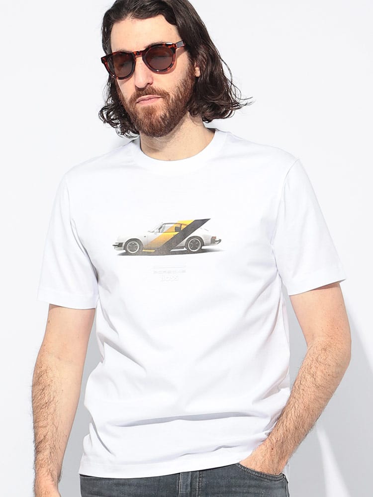 HUGO BOSS (ヒューゴボス) Porsche x BOSS シルケットコットン クルー 