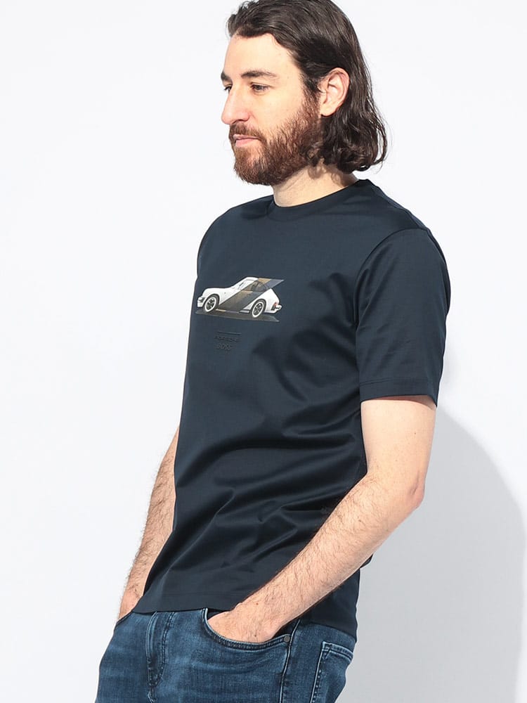 HUGO BOSS (ヒューゴボス) Porsche x BOSS シルケットコットン クルーネック 半袖 Tシャツ HB50531455 メンズ