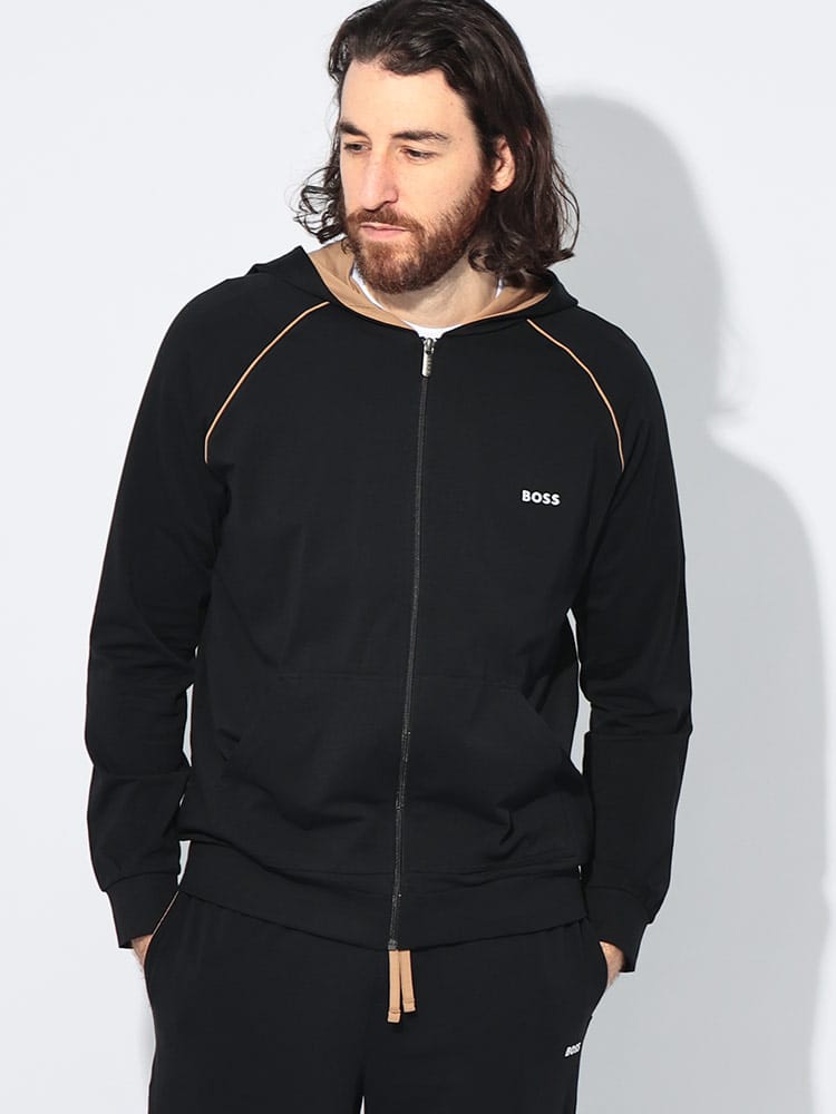 HUGO BOSS (ヒューゴボス) ストレッチコットン ワンポイント ロゴ ジップアップ パーカー セットアップ可能 HB50515313 メンズ
