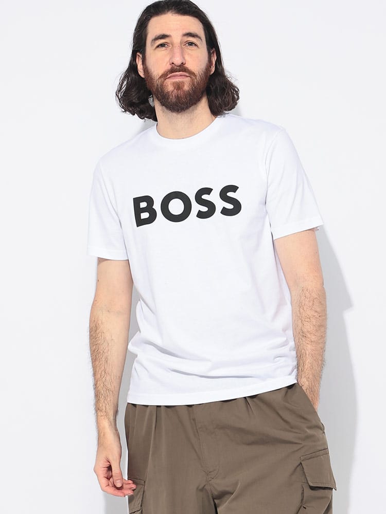 HUGO BOSS (ヒューゴボス) BOSSロゴ クルーネック 半袖 Tシャツ メンズ