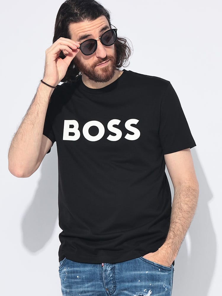 HUGO BOSS (ヒューゴボス) BOSSロゴ クルーネック 半袖 Tシャツ メンズ