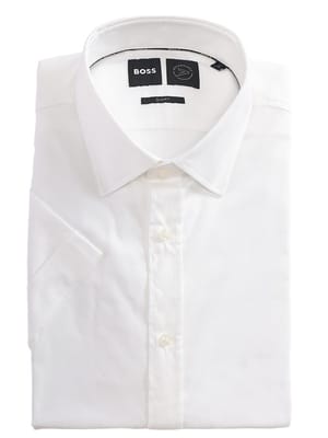 HUGO BOSS (ヒューゴボス) ストレッチ 無地 半袖 ドレスシャツ メンズ