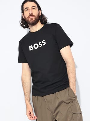 HUGO BOSS (ヒューゴボス) ロゴプリント クルーネック 半袖 Tシャツ メンズ