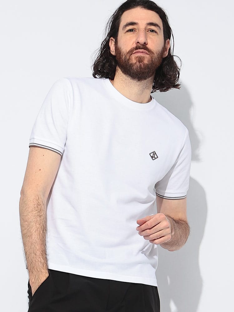 HERNO (ヘルノ) 鹿の子 ワンポイント 半袖 ポロシャツ メンズ