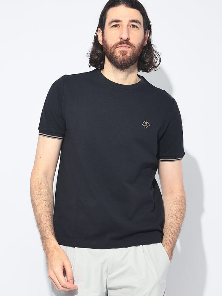 HERNO (ヘルノ) 鹿の子 ワンポイント 半袖 ポロシャツ メンズ