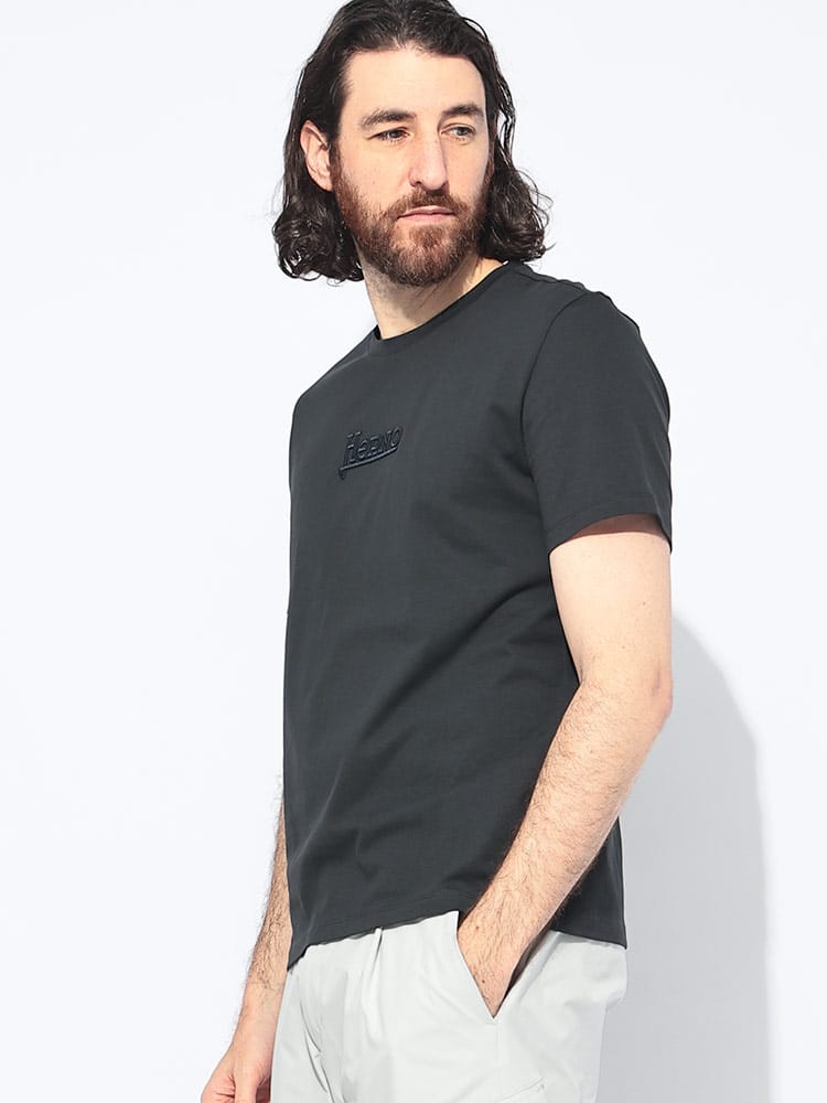 HERNO (ヘルノ) ロゴ刺繍 クルーネック 半袖 Tシャツ メンズ