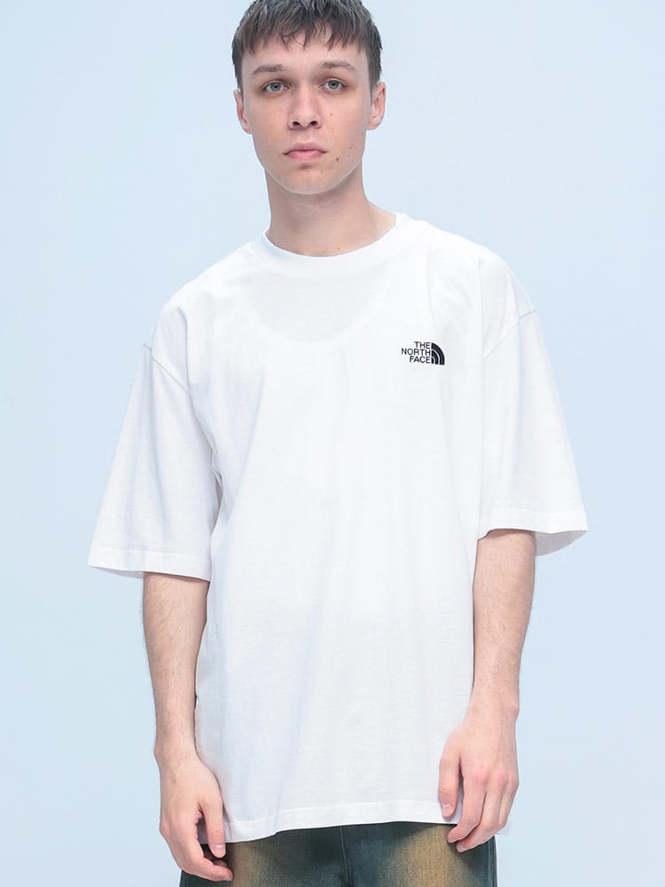 THE NORTH FACE (ザ ノースフェイス) ロゴ刺繍 クルーネック 半袖 Tシャツ ESSENTIAL AL OVERSIZE TEE